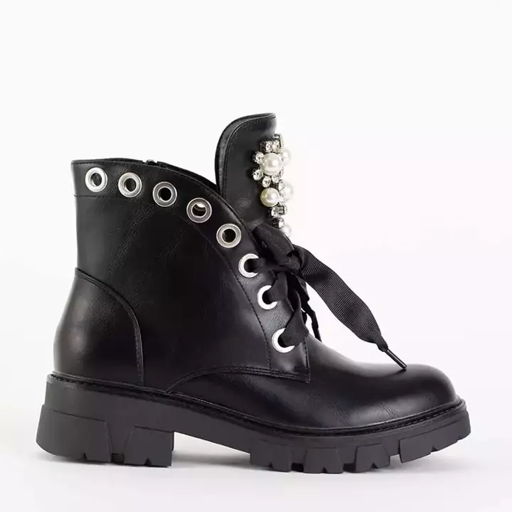 OUTLET Black women's bags with zircons and pearls Reia - Footwear