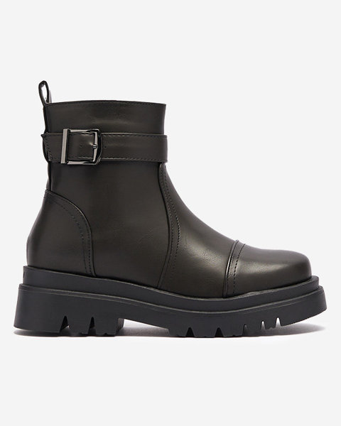 OUTLET Black women's boots with buckle Utilas - Footwear