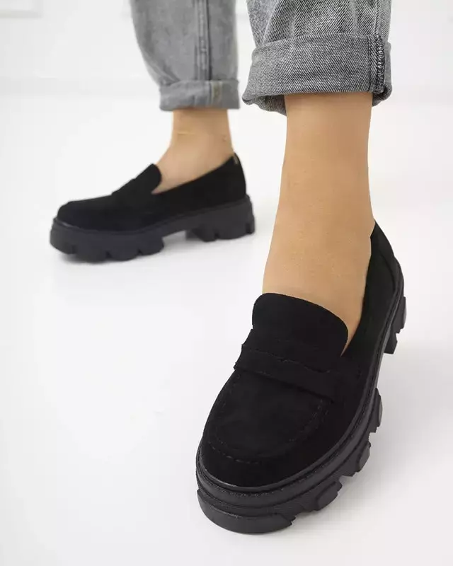 OUTLET Black women's eco suede half shoes Visavi - Footwear