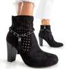 OUTLET Black women's openwork ankle boots in black Ynes - Footwear