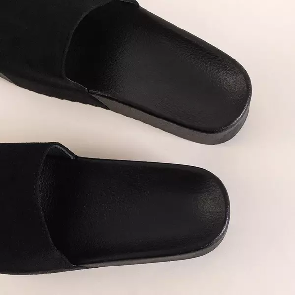 OUTLET Black women's slippers on a high platform Patti - Footwear
