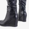 OUTLET Black women's wedge boots Abiela - Shoes