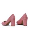 OUTLET Classic pink pumps on the post Natalya - Footwear