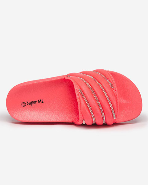 OUTLET Coral women's slippers with cubic zirconia Mytaris - Footwear
