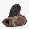 OUTLET Dark brown boys' hiking boots Bimba - Shoes
