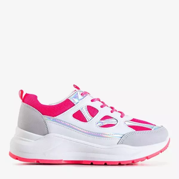 OUTLET Fuchsia and white Mendrion women's sports shoes - Footwear