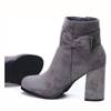 OUTLET Gray and purple boots with a bow on a high post Lucia - Shoes