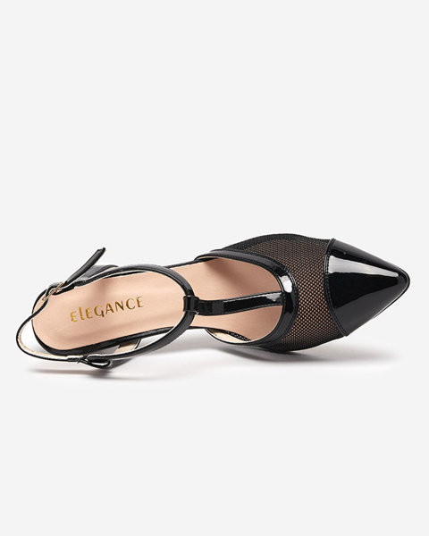 OUTLET Ladies' black sandals on a high heel Niddl- Footwear