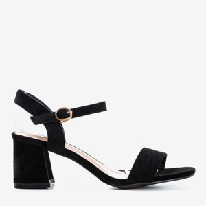 OUTLET Ladies' black sandals with a shiny finish Mira - Footwear
