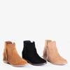 OUTLET Light brown women's ankle boots with an indoor wedge Drezden - Shoes