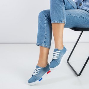 OUTLET Motia blue denim women's sneakers - Footwear