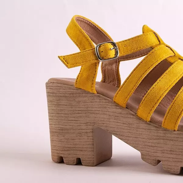 OUTLET Mustard women's high-heeled sandals Tamianka - Footwear