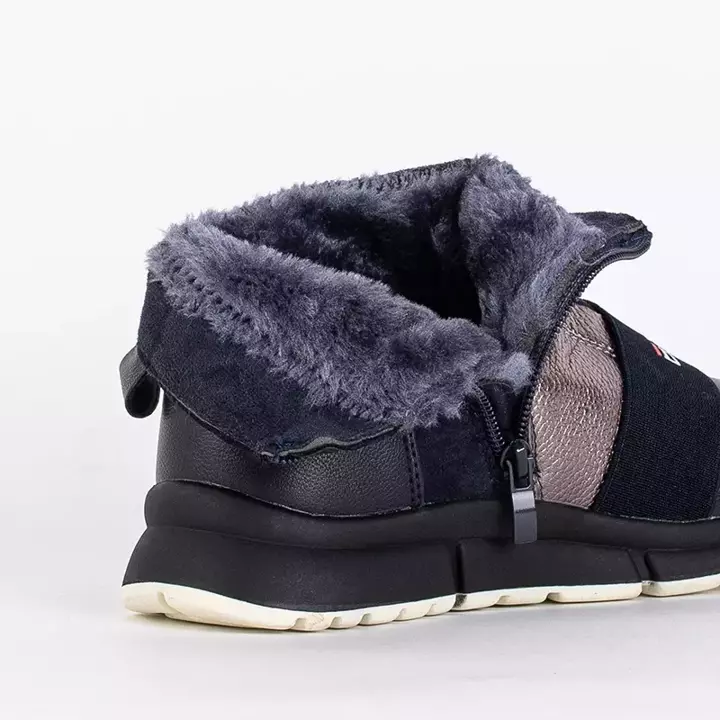 OUTLET Navy blue and graphite children's boots Maricos - Footwear