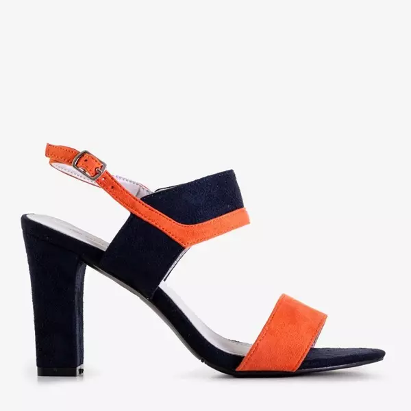 OUTLET Navy blue and orange women's sandals Tiffan - Footwear