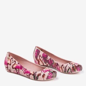 OUTLET Pink meliski with flamingo print Copteria - Footwear