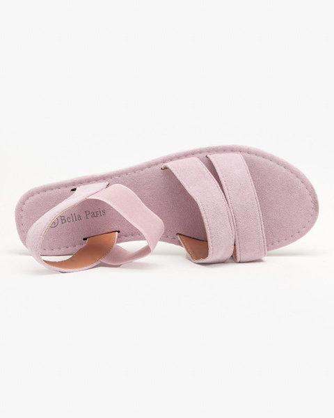 OUTLET Purple women's eco-suede flat-heeled sandals Nerina - Footwear