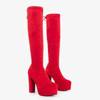 OUTLET Red high-heeled knee boots by Fagida - Shoes