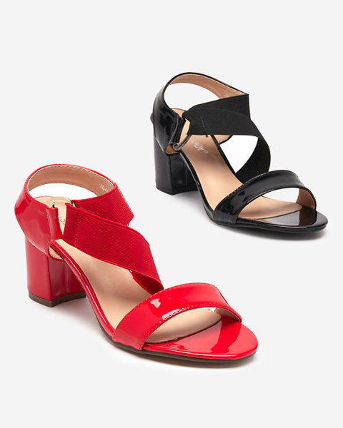 OUTLET Red lacquered women's sandals on the Wopala-Footwear post