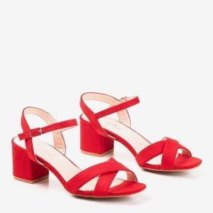 OUTLET Red sandals with low heels by Jonila - Shoes