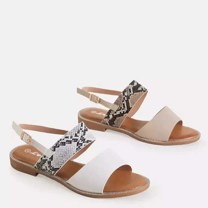 OUTLET Venilia white snake sandals for women - Footwear