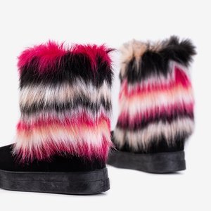 OUTLET Women's black snow boots with fur Marell - Footwear
