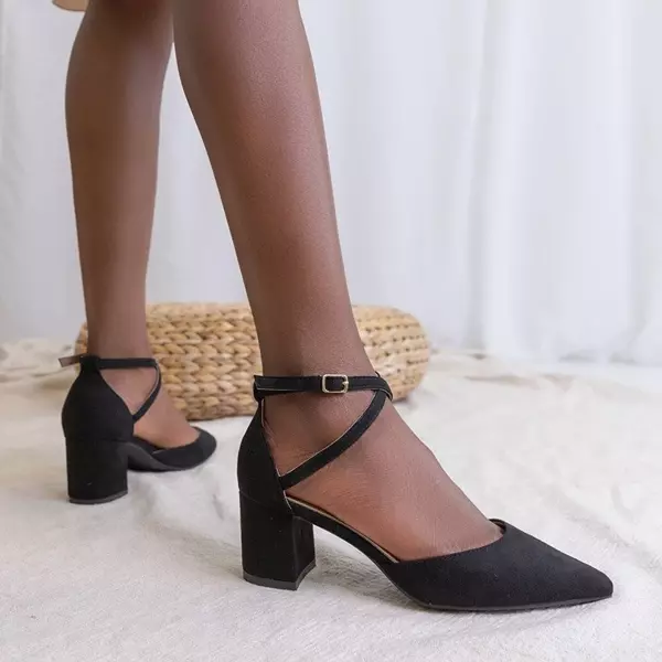 OUTLET Women's pumps on a post in black Nadie - Footwear