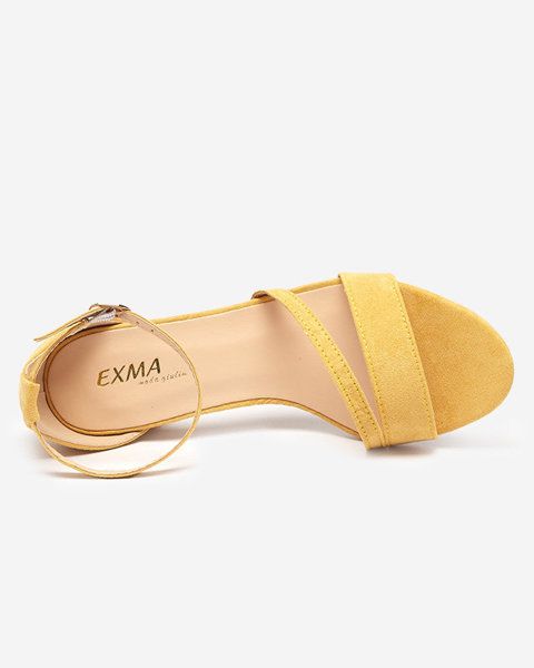 OUTLET Women's yellow sandals on the Eqro- Footwear post