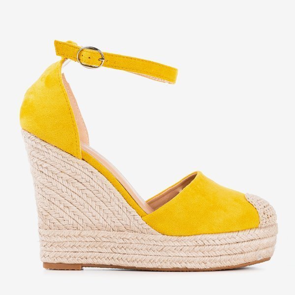 OUTLET Yellow espadrilles on an espadrille by Miguelita - Footwear