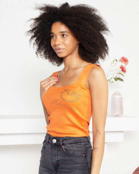 Orange ladies crop top with straps - Clothing