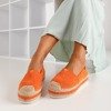 Orange women's espadrilles on the Bergen platform - Footwear