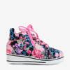 Pink and black girls 'sneakers with flowers on a wedge Tutelina - Footwear