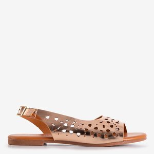 Pink and gold openwork sandals for women Gabinca - Footwear