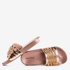Pink-gold flip-flops with Slivien chain - Footwear 1