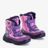 Pink-purple girls' snow boots with patches Yomiko - Footwear