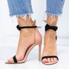 Pink sandals on a high heel with black bow and Poppy ears - Footwear 1