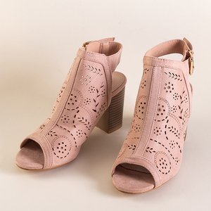 Pink women's openwork sandals on a post Jasmines - Footwear