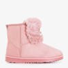 Pink women's snow boots with Iracema decorations - Footwear