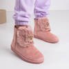 Pink women's snow boots with Iracema decorations - Footwear