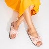 Powder pink women's slippers with a Sun and Fun bow - Footwear