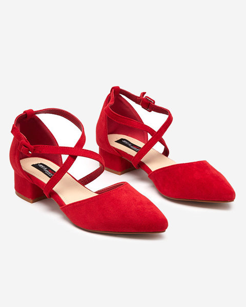 Pumps for women with flat heels in red Wohasi- Shoes