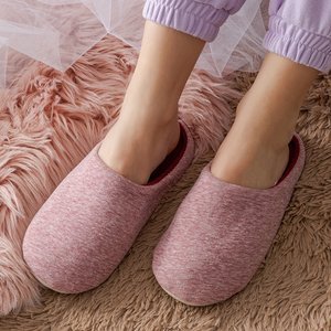 Red and pink Minewra women's slippers - Footwear