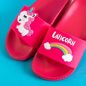 Red children's slippers with Kayena ornament - Footwear