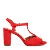 Red women&#39;s sandals on the higher Morata post - Footwear 1