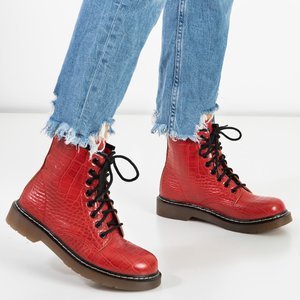 Red women's Ornellinia animal stamped bags - Footwear