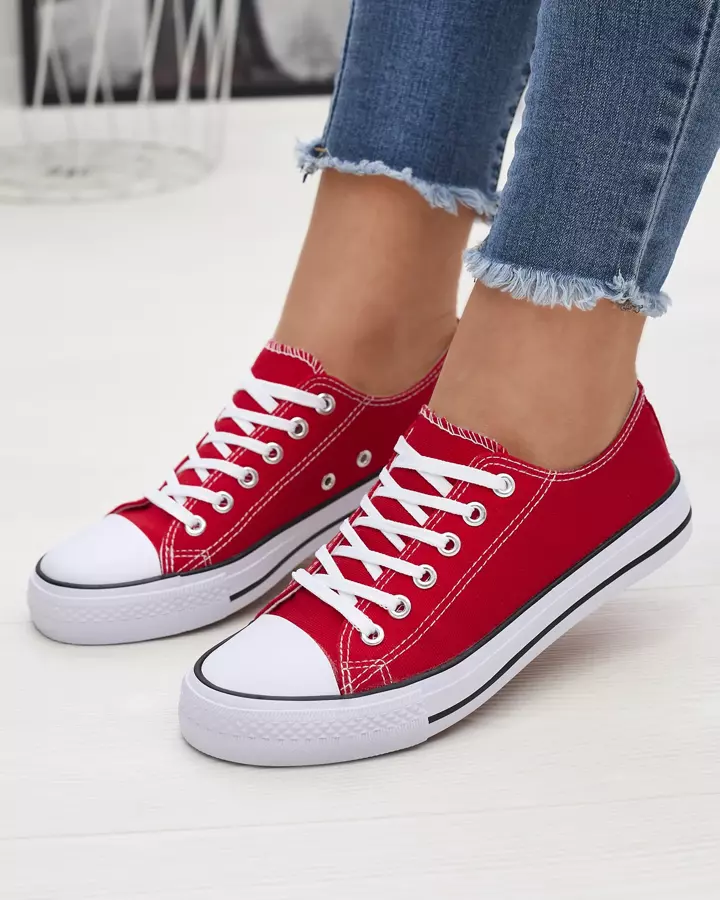 Red women's classic lace-up sneakers Ogisa - Footwear