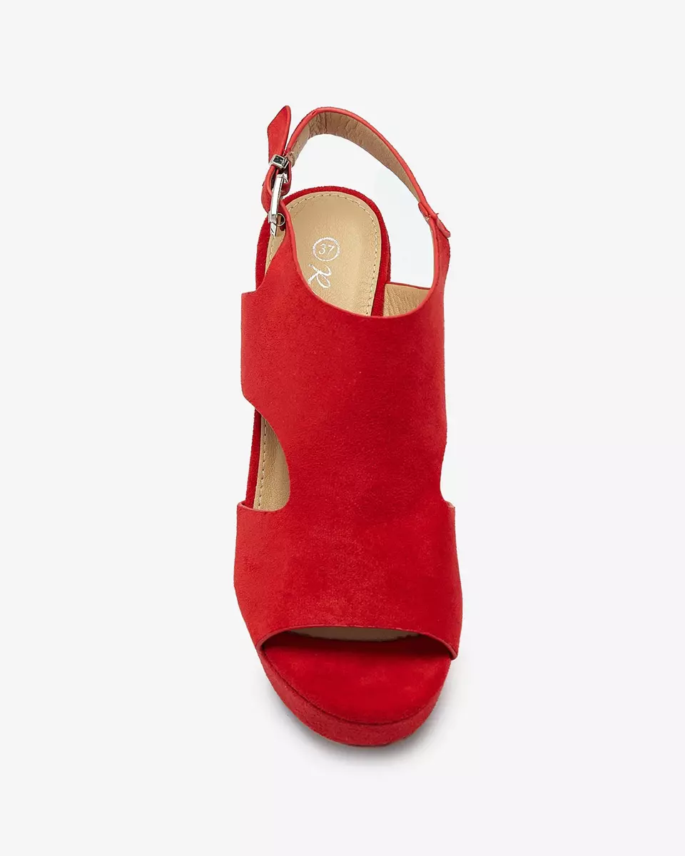 Red women's sandals on a post Lamiess - Footwear