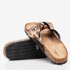 Rose-gold women's slippers with a bow Isydora - Footwear