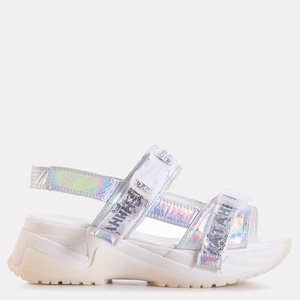 Silver Women's Sports Holographic Toros Sandals - Footwear