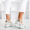 Silver sport sneakers on an indoor wedge with cut-out Karix - Footwear 1