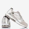 Silver sports shoes with a snake skin decoration Obsession - Footwear